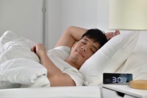 person having a good sleep on a bed